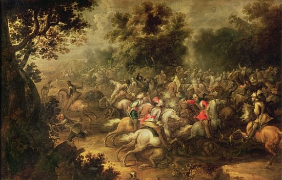 Battle of the cavalrymen a Jacques (Le Bourguignon) Courtois