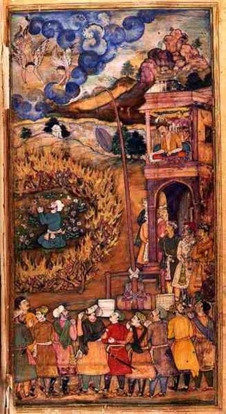 Ibrahim Khalil Praying Within a Circle of Blazing Logs, from the Hadiqat Al-Haqiqat (The Garden of T a Jaganath