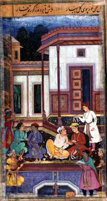 Young Prince Presiding Over a Drinking Party, from the manuscript of Hadiqat Al-Haqiqat (The Garden a Jaganath