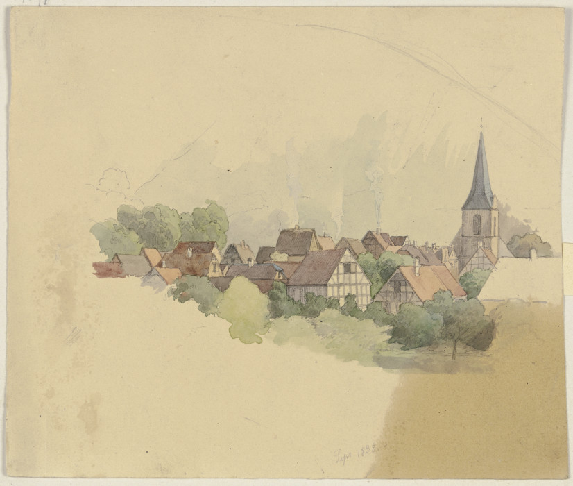 Village with church a Jakob Becker