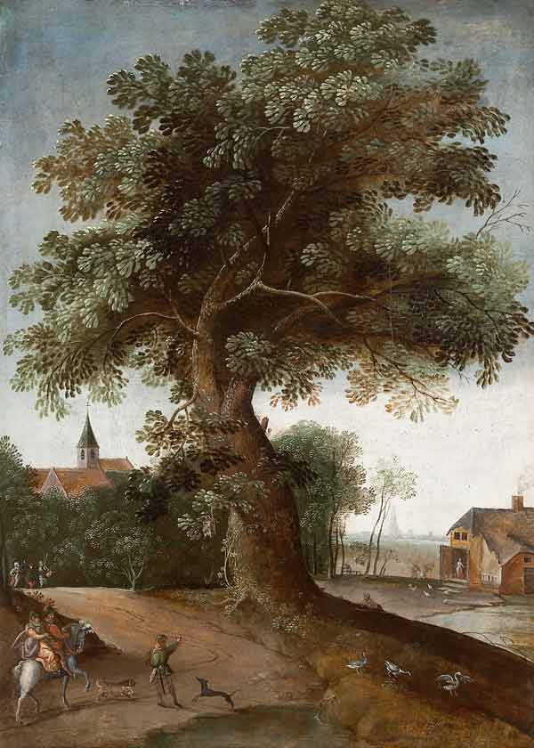 Landschaft mit großem Baum. a Jakob Grimmer