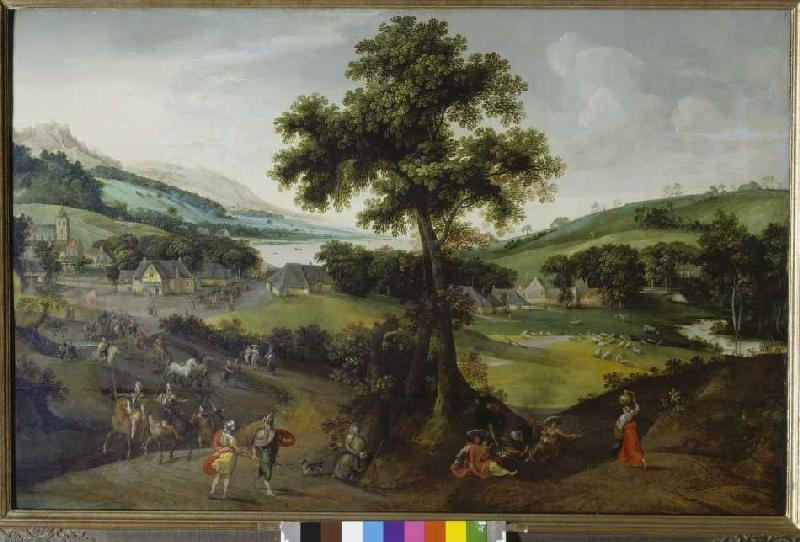 Landscape with staffage a Jakob Grimmer