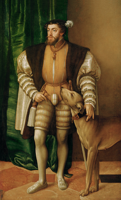 Emperor Charles V with his dog a Jakob Seisenegger