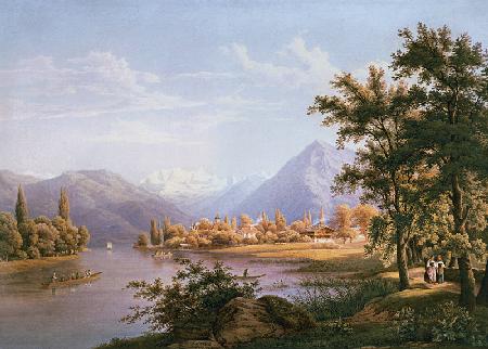 A View of Scherzligen on the Lake of Thun