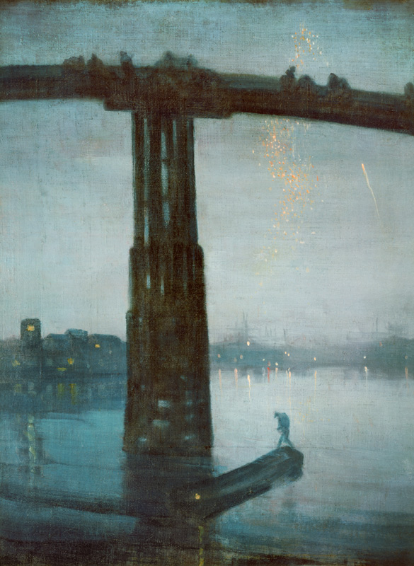 The old Battersea bridge -- nocturne blue and gold a James Abbott McNeill Whistler