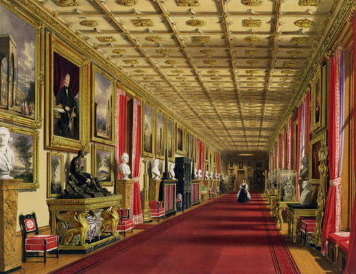 South Corridor, Windsor Castle, 1838 (chromolitho) a James Baker Pyne