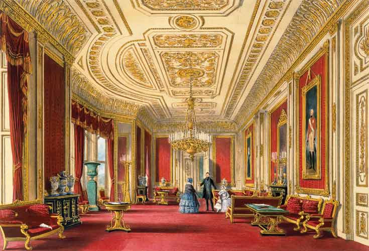 The Crimson Drawing Room, Windsor Castle a James Baker Pyne
