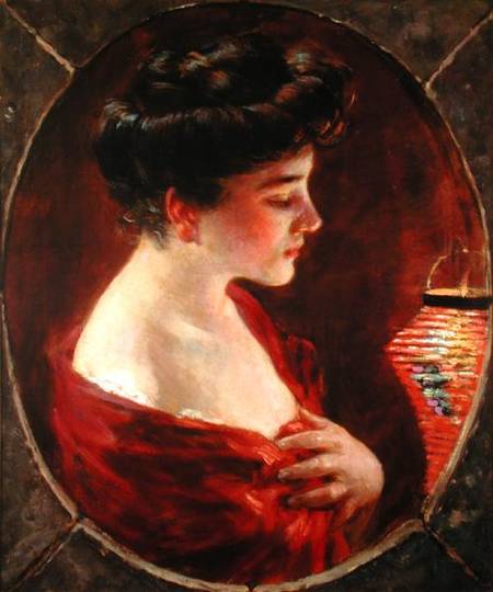 Woman with Japanese Lantern a James Carroll Beckwith