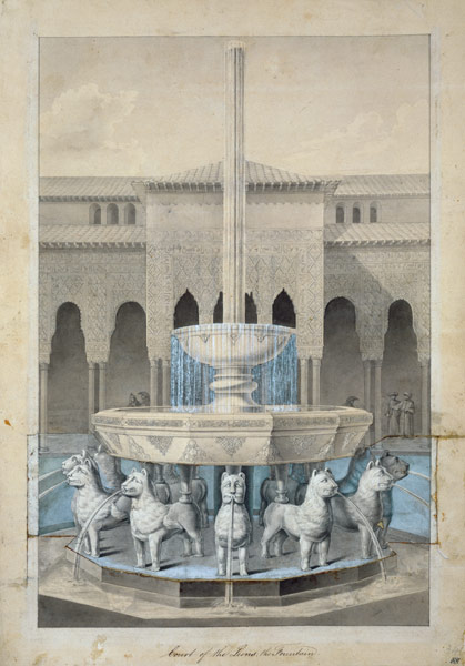 Fountain in the Court of the Lions, Alhambra, from 'The Arabian Antiquities of Spain' a James Cavanagh Murphy