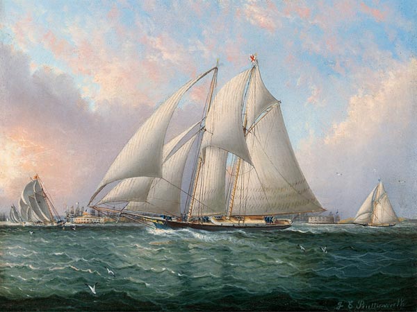 Regatta vor Governors Island, New York., 19. Jahrhundert a James E. Buttersworth