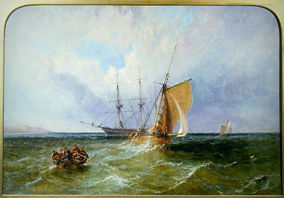 Shipping off the Coast, 1871 (oil on canvas) a James Edwin Meadows
