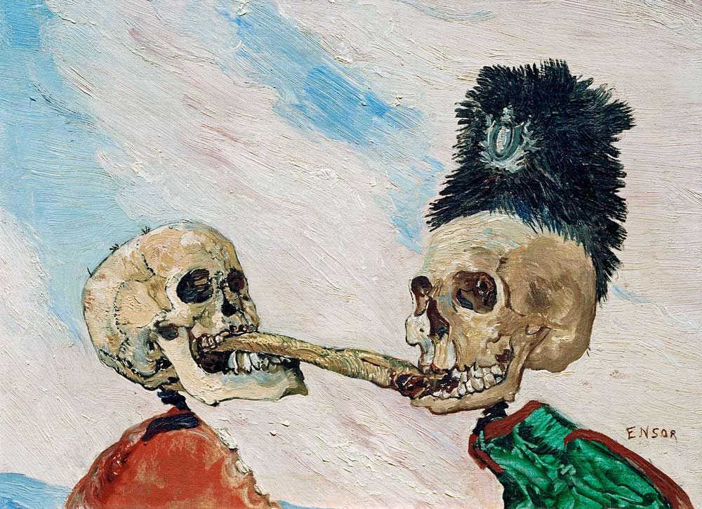 Skeletons Fighting over a Herring a James Ensor