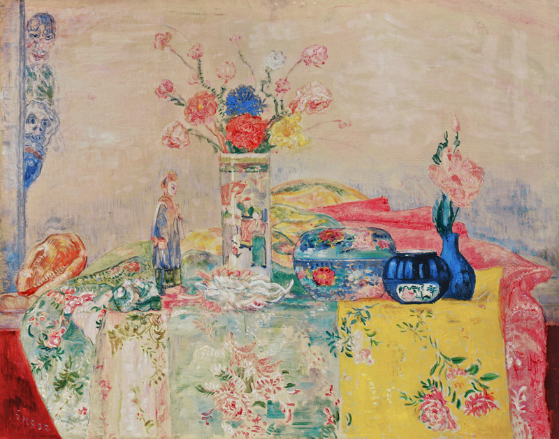 Still life with chinoiseries a James Ensor