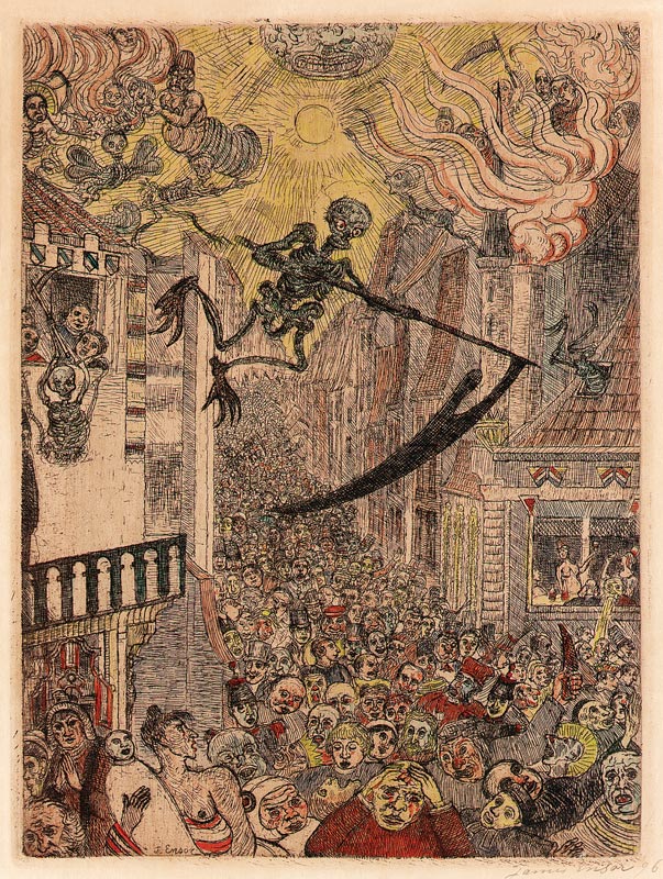 Death Pursuing the Flock of Humans, 1896 a James Ensor
