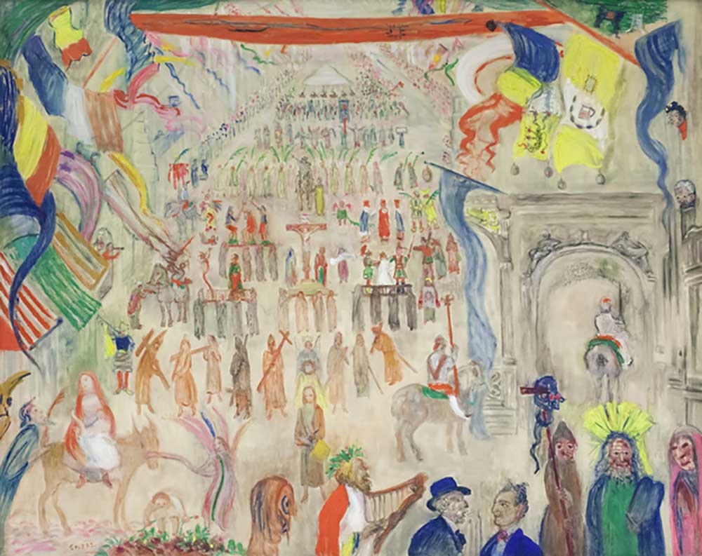 The Procession of the Penitents, Veurne, 1913 a James Ensor