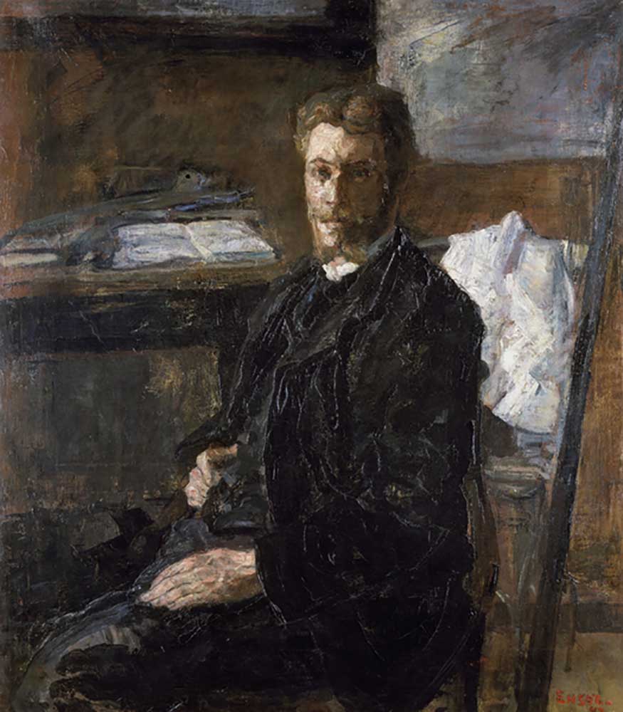 Portrait of the Artist Willy Finch (Portrait du peintre Willy Finch), 1882, by James Ensor (1860-194 a James Ensor