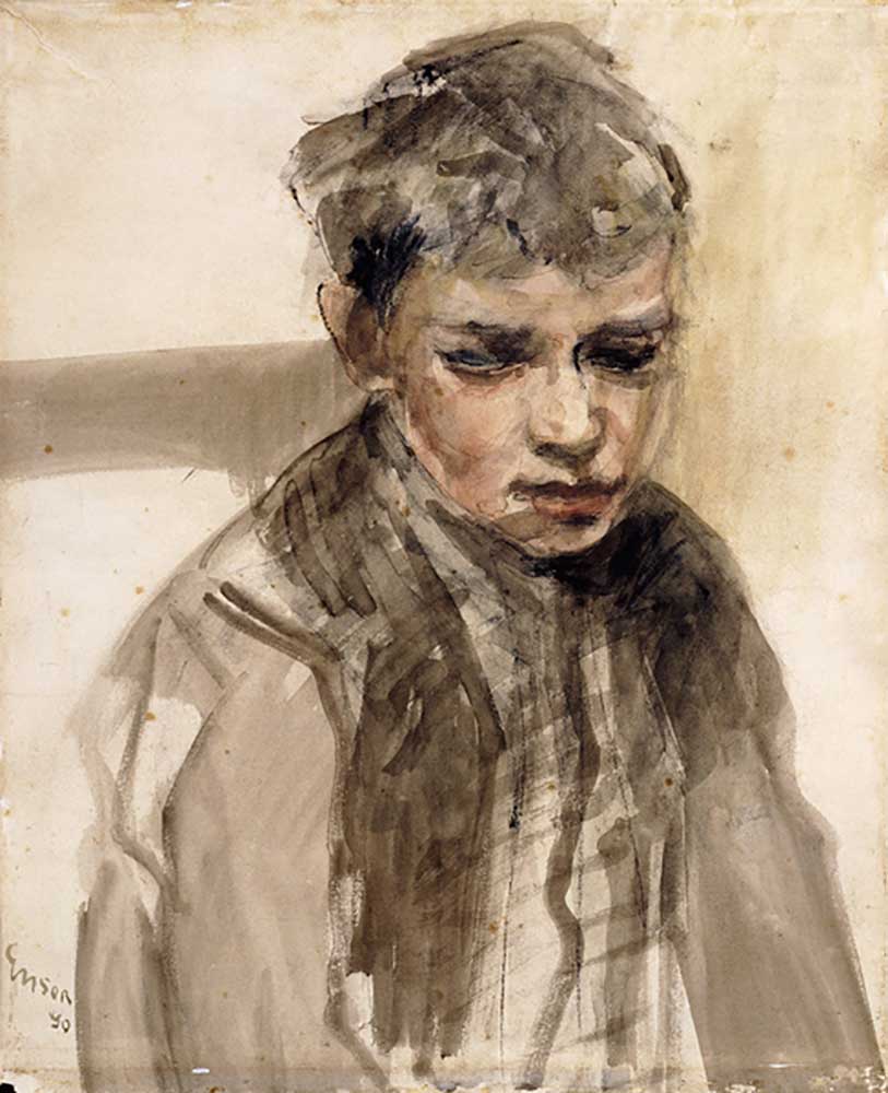 Study of a Young Boy; Etude de Jeune Garcon, 1890 a James Ensor