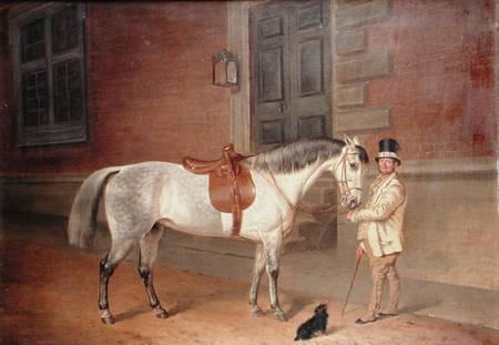 Lady Rosamund's Mare with Head Groom at Tredegar House, Newport a James Flewitt Mullock