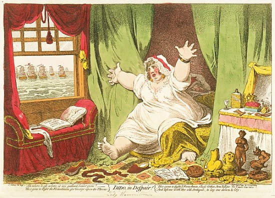 Dido in Despair, published by  Hannah Humphrey a James Gillray