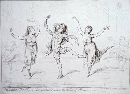 Modern Grace, or the Operatical Finale to the Ballet of Alonzo e caro a James Gillray