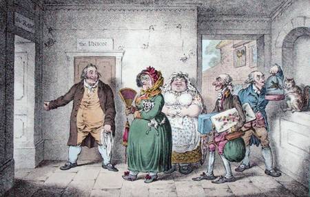 An Old Maid on a Journey, designed by Brownlow North, published by Hannah Humphrey a James Gillray