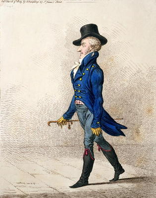 Portrait of a Man, published by Hannah Humphrey in 1803 (hand-coloured etching) a James Gillray
