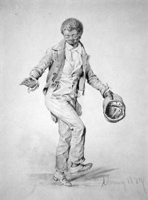 Negro boy dancing, 1839 (pencil on paper) a James Goodwin Clonney
