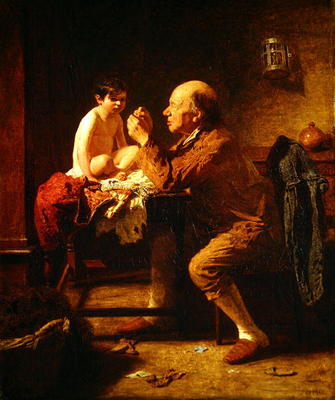 A Stitch in Time, 1862 (oil on canvas) a James Hayllar