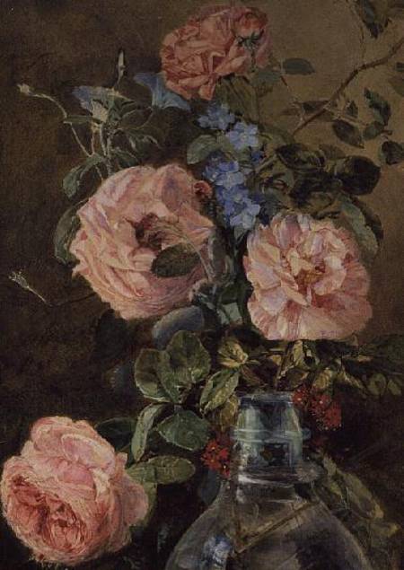 Roses, Convolvulus and Delphiniums a James Holland