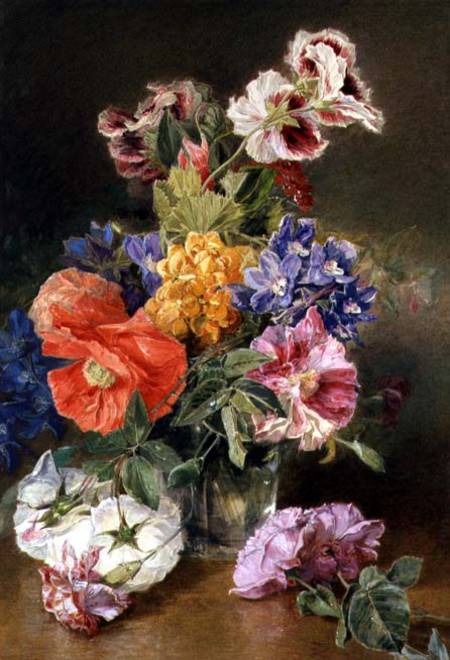 Roses, Poppy and Pelargonia a James Holland