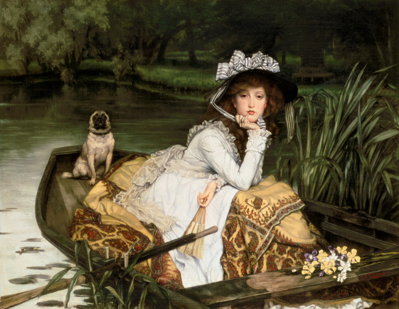 Young Woman in a Boat, or Reflections a James Jacques Tissot