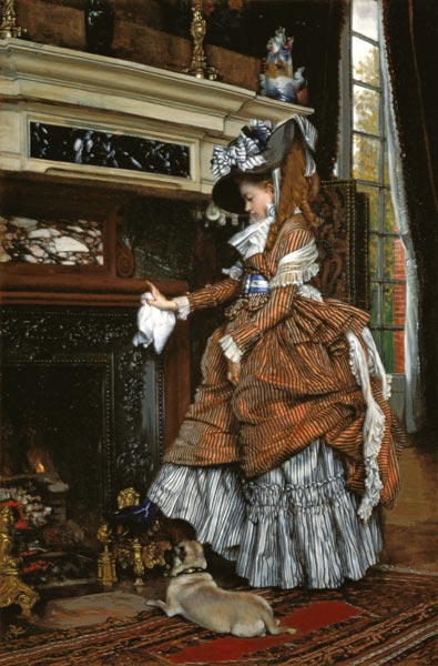 Dame am Kamin. a James Jacques Tissot