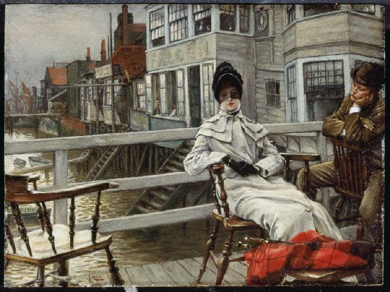 In expectation of the boat (Greenwich) a James Jacques Tissot
