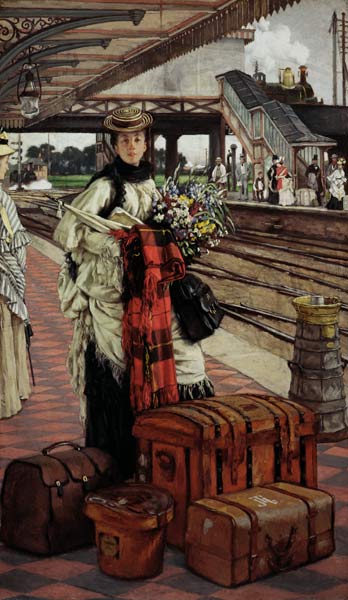 Waiting at the Station, Willesden Junction a James Jacques Tissot