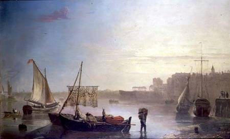 View on the Thames (panel) a James M. Burnet