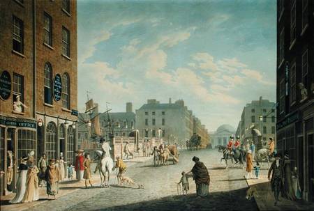 Capel Street with the Royal Exchange, Dublin a James Malton