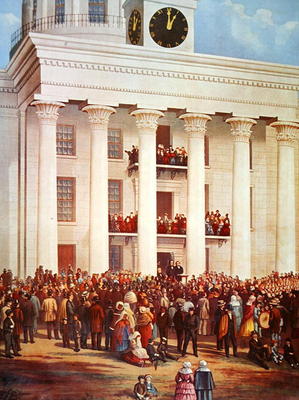 Inauguration of Jefferson Davis at Senate House, Montgomery, Alabama, 18th February, 1861 (oil on ca a James Massolon
