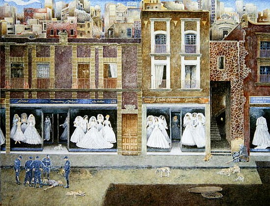 An Incident in the Street of Brides, 2001 (oil on canvas)  a  James  Reeve