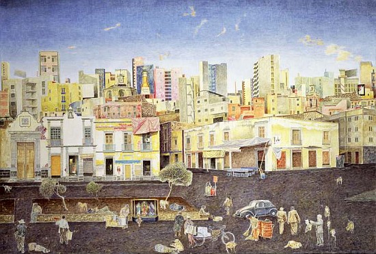 Hairdresser in the Plaza Roldan, 2001 (oil on canvas)  a  James  Reeve