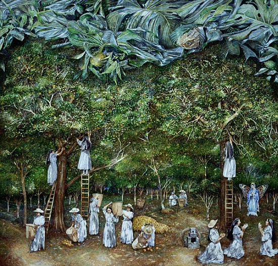 Miraculous Vision of the Virgin in the Orange Orchard, 1996 (oil on canvas)  a  James  Reeve