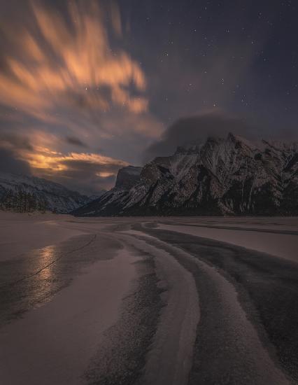 Frozen Lake at Night