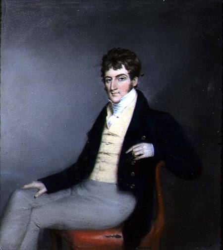 Portrait of a Gentleman in a Yellow Waistcoat a James Sharples