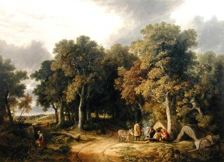 Encampment in a Wooded Landscape a James Stark