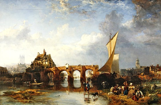 The Pont des Treilles on the river Maine at Angers a James Vivien de Fleury