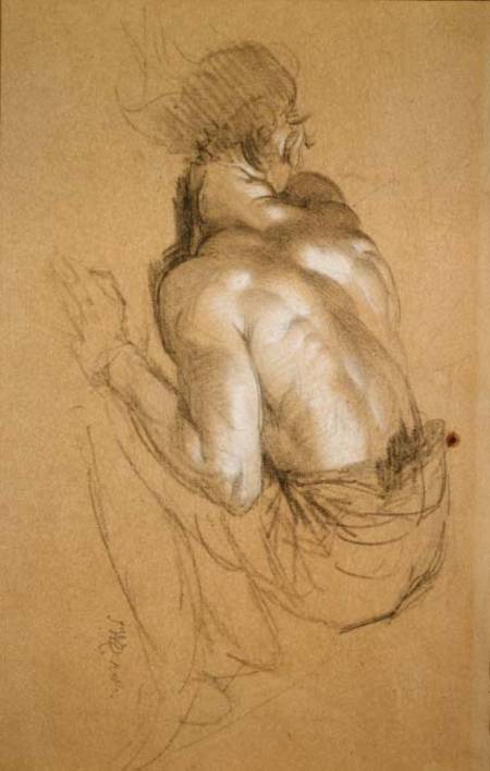 Crouching Man, study for 'The Triumph of Wellington' a James Ward