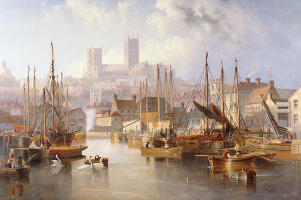 The Brayford Pool and Lincoln Cathedral a James Wilson Carmichael