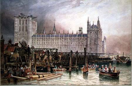 The Houses of Parliament in Course of Erection a James Wilson Carmichael