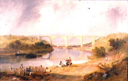Victoria Bridge over the River Wear a James Wilson Carmichael