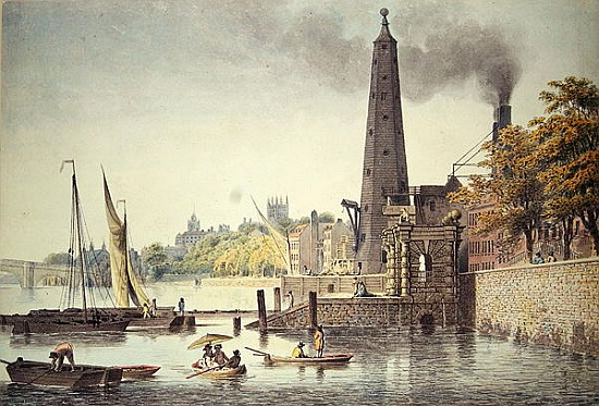 York Buildings, looking towards Westminster, with a View of the Water Tower a James Peller Malcolm