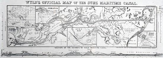 Wyld''s Official Map of the Suez Maritime Canal a James the Younger Wyld
